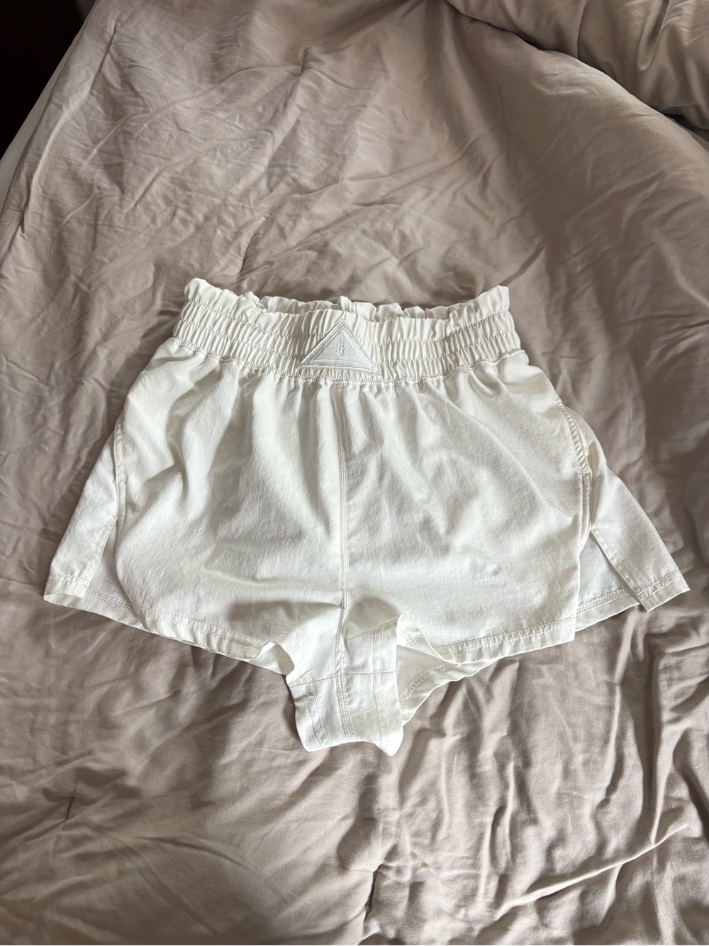 FP Movement by Free People White Elastic-Waist Athletic Shorts